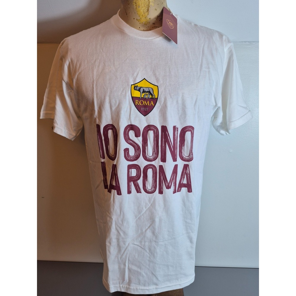 AS Roma Mens Soccer Football Team Shirt Medium White NEW NWT